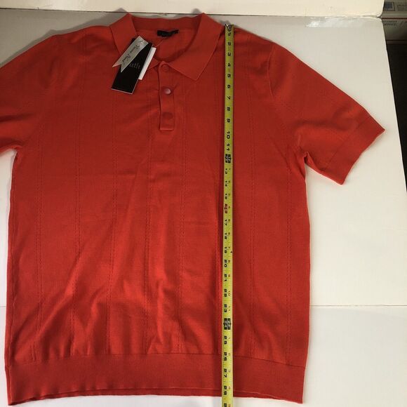 Truth by republic Men’s polo snap button Short sleeve, red orange large NWT - Picture 6 of 14